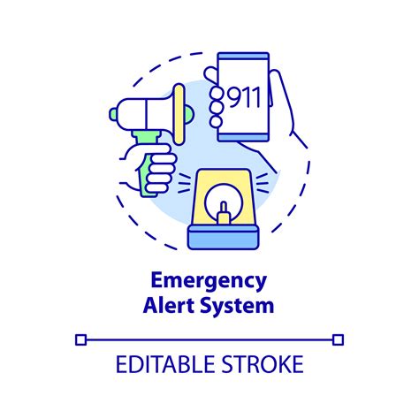 Emergency alert system concept icon. Urgent situation notification ...