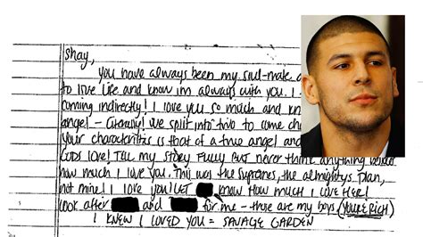 ‘know Im Always With You Aaron Hernandezs Letter To Fiancée