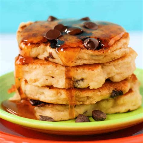 Vegan Oatmeal Chocolate Chip Pancakes The Pretty Bee