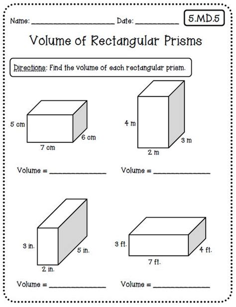 Common Core Worksheets Finding Total Volume CommonWorksheets