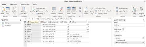 Append Queries Power Query Microsoft Learn