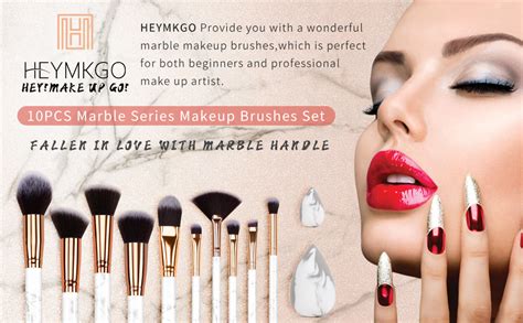 Heymkgo Pinselset Makeup 10 Stück Professionelles Make Up Pinsel Set Mit Makeup Schwamm Kabuki