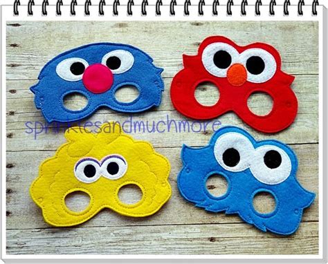 Items Similar To Sesame Street Masks Big Bird Mask Elmo Mask Cookie