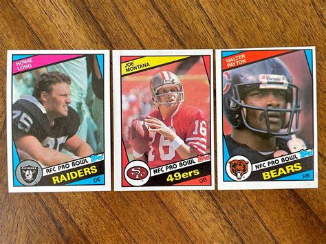 1984 Howie Long RC Joe Montana Walter Payton Topps Football Stars