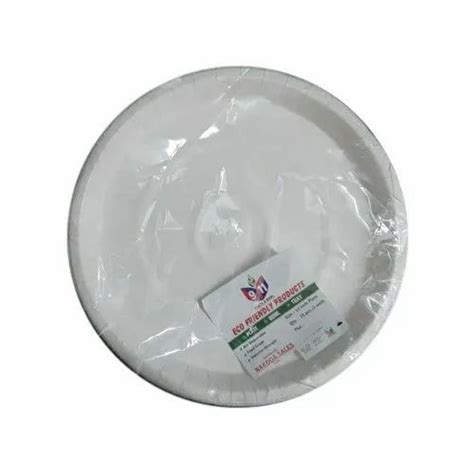 White Biodegradable Paper Plate Paper Gsm 300 Size 12 Inch At Rs 90