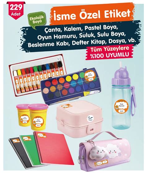 Okul Etiketi Kalem Defter Etiketi Zel Sim Yaz Labilen Etiket Sim