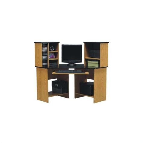 Ameriwood 42 Wood Corner Computer Desk With Hutch In Native Oak 49652