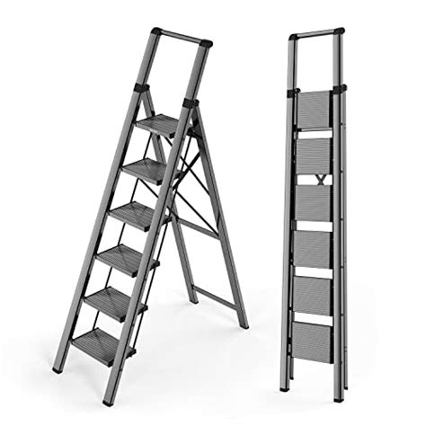 WOA WOA 6 Step Ladder Lightweight Foldable Ladder With Non Slip Wide