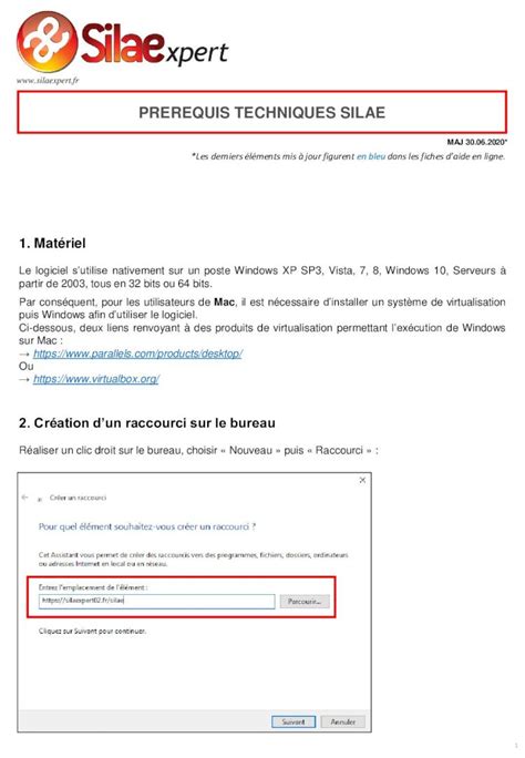 PDF PREREQUIS TECHNIQUES SILAE Implid 2020 7 7 PREREQUIS