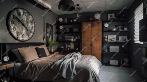 Premium Photo | Bedroom decor home interior design Industrial Vintage style