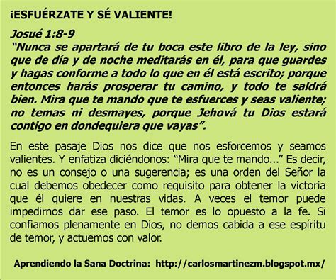 Aprendiendo la Sana Doctrina: ¡ESFUÉRZATE Y SÉ VALIENTE!