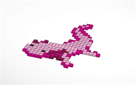 3D design Axolotl Pixel Art - Tinkercad