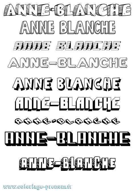 Coloriage Du Pr Nom Anne Blanche Imprimer Ou T L Charger Facilement