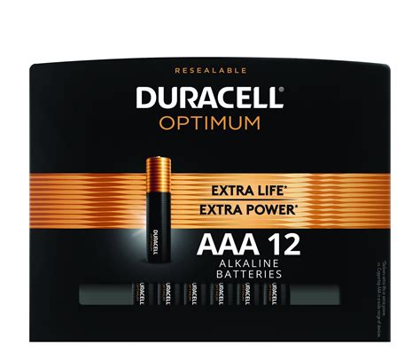 Duracell Optimum Aaa Battery Triple A Batteries With Resealable Package 12 Pack