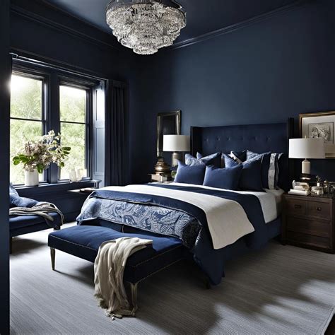 dark blue bedrooms
