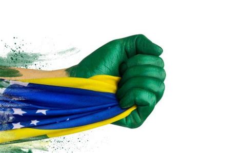 Brasileiro fã patriota bandeira Brazilians Stock photos Flag