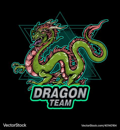 Green Dragon E Sport Game Logo Is Very Cool Vector Image