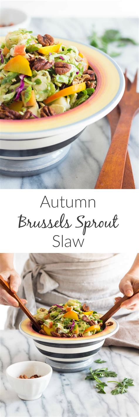 Autumn Brussels Sprout Cabbage Slaw Le Petit Eats Recipe Brussel