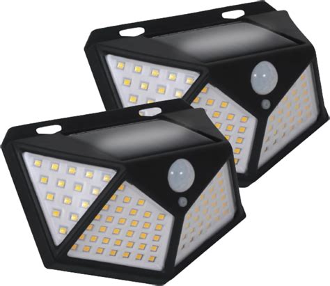 Kit 2 Luminária Solar Led Arandela Sensor de Presença Automático