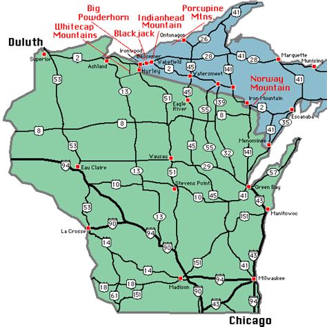 Ski Michigan Upper Peninsula Map