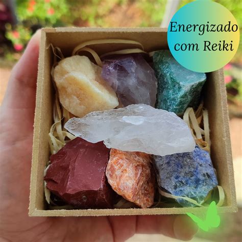 Kit Pedras Dos Chakras Roladas E Ou Brutas Cristais Naturais