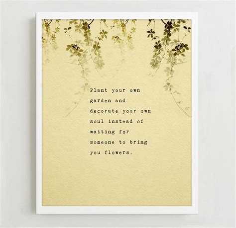 Self Love Poetry Art Print Plant Your Own Garden And Decorate Etsy