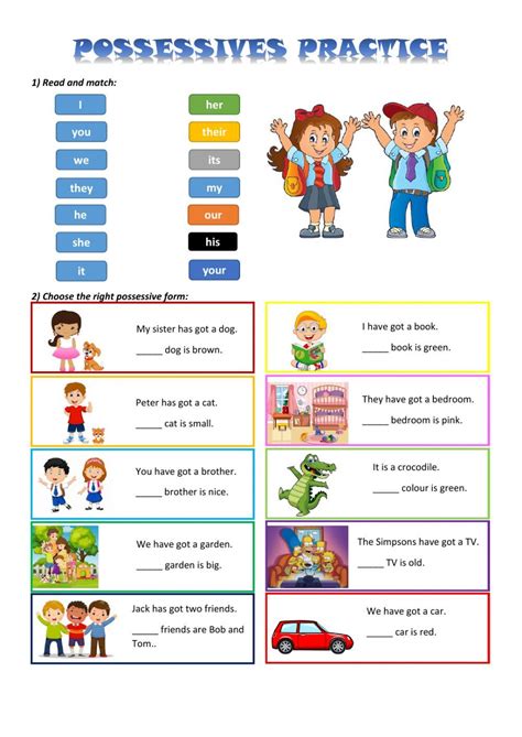 Possessive Adjectives Worksheet For Beginners