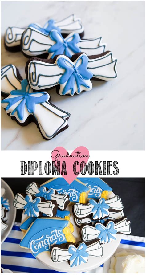 Graduation Diploma (with bow!) Cookies | Bake at 350°