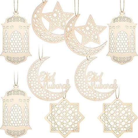 Amazon De Holz Anh Nger Ornament St Ck Ramadan Kareem Dekoration