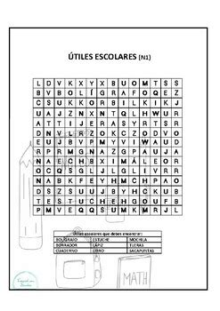 Sopa de letras Español Word Search 2 levels by Espanol con Sandra