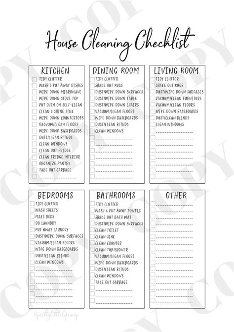 Basic Minimalist House Cleaning Checklist Planner Printable A4 Etsy Deep Cleaning Hacks