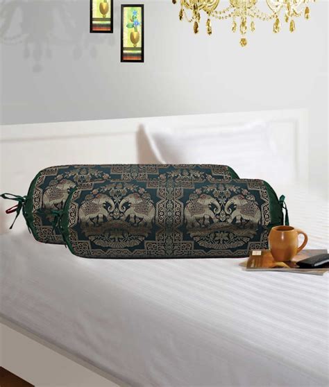 Stylo Culture Brocade Silk Jacquard Cylindrical Decorative Bolster