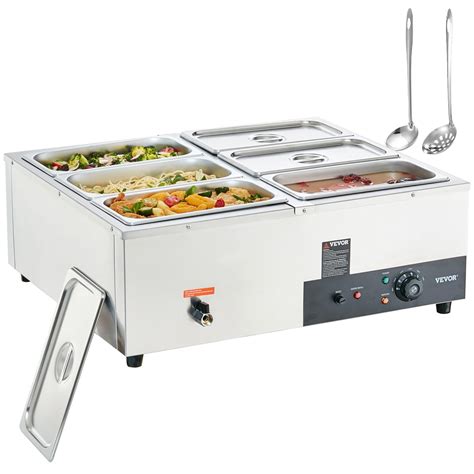 VEVOR Chauffe Plat Buffet 6 Bacs De 7 6 L Bain Marie Electrique