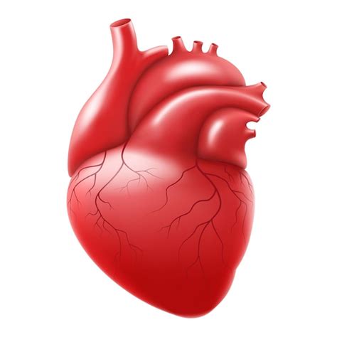 Coeur Humain Isolé Sur Fond Blanc Coeur Anatomiquement Correct Avec