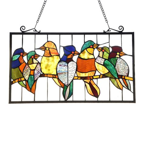 Buy Capulina Hand Crafted 7 Birds In Stained Glass Bird Stained Glass Window Stained Glass