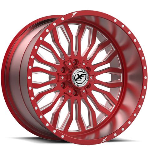 Xf Off Road Xfx 305 Red With Milled Spokes Center Cap Rimschoice