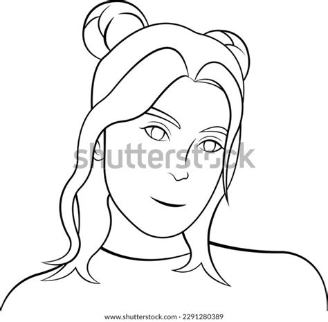 Anime Girl Potrait Outline Illustration Black Stock Vector (Royalty Free) 2291280389 | Shutterstock