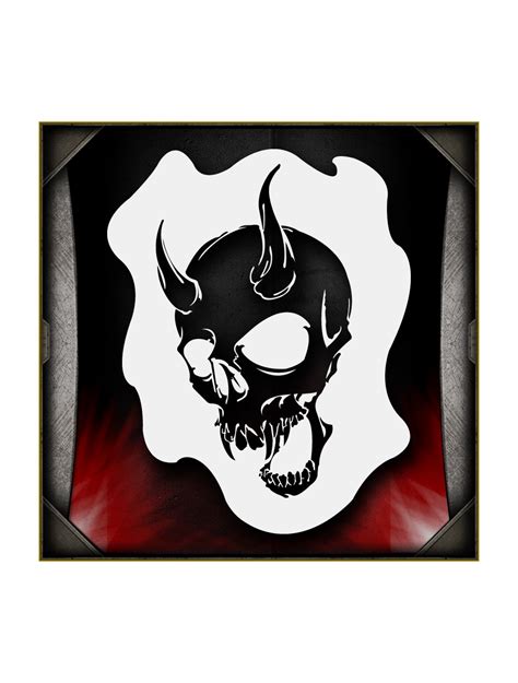 Devil Skull 4 Airbrush Stencil Template - For Painting Motorcycles