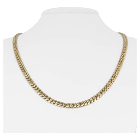 Karat Yellow Gold Solid Heavy Miami Cuban Link Chain Necklace For