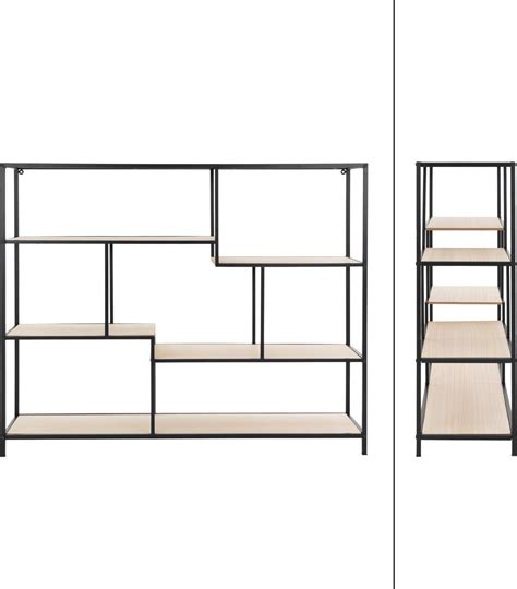 Vloerplank Met Legplanken X X Cm Zwart Naturel Gemaakt Van