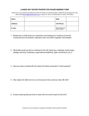 Fillable Online Lac Prospective Board Member Form Docx Fax Email Print