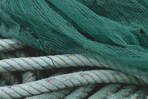 Fishing net and rope stock photo. Image of abstract - 126486376