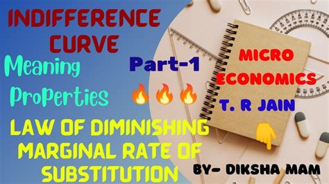 Ba 1st Year Chapter 6 Part 1 Indifference Curve Meaning Properties And Mrs Youtube