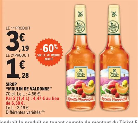 Promo SIROP MOULIN DE VALDONNE Chez E Leclerc Express