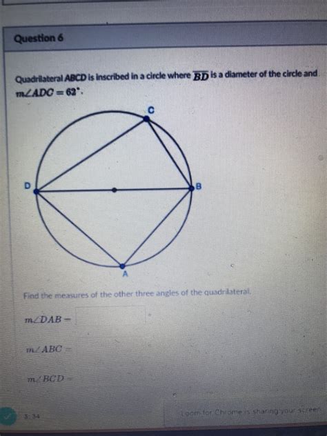 Answered Quadrilateral Abcd Is Inscribed In A Bartleby