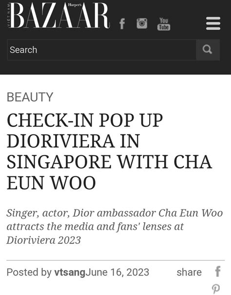 CHA EUNWOO INTERNATIONAL Fan Account On Twitter Harpers BAZAAR VN