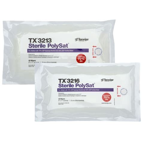 Texwipe Polysat® Sterile Pre Wetted Meltblown Polypropylene Cleanroom