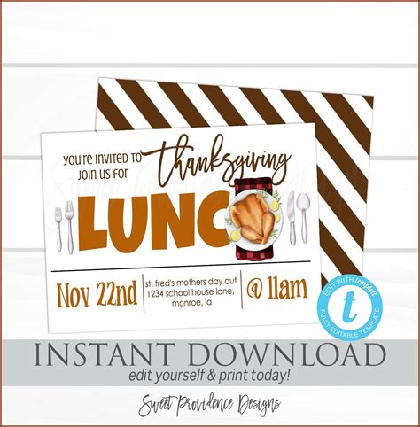 Thanksgiving Luncheon Invitation Template - Template 2 : Resume ...