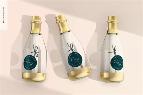 Mini Maqueta De Botellas De Champ N Archivo Psd Premium