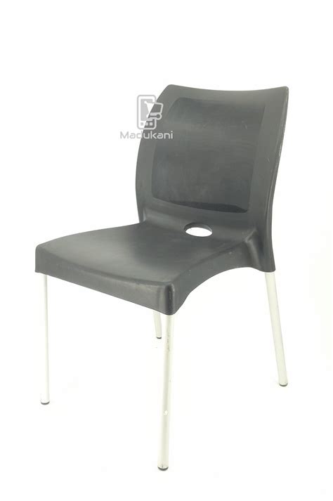 Pcs Pair Black Strong Armless Comfortable Plastic Chair With Metal